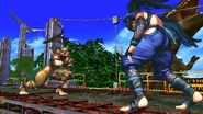 Ibuki using Tami Shigure against Asuka Kazama in Street Fighter X Tekken.