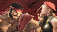 Ryu uppercutting Cammy's chin in Street Fighter 6.