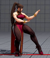 Chun-Li CPT costume with easter egg feather boa removal