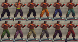 Costume and alternative outfit colors for Guile: Street Fighter 4