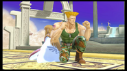 Guile crouching in Smash Ultimate