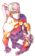 Full-body artwork of young Sagat pre-Street Fighter.