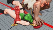 Necalli slamming Cammy into the ground at the beginning of his Critical Art.