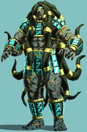 Concept art of Necalli's original form (and Alternate Outfit).