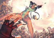 R. Mika featured in Kim Hyung-Tae's artwork for UDON's SF25: The Art of Street Fighter artbook.