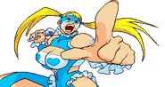 R. Mika's winning portrait in Street Fighter Alpha 3.