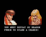 La misma frase de victoria, pero ahora corregida, en Super Street Fighter II.
