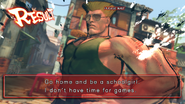 Guile's character specific win quote towards Ibuki in Ultra Street Fighter IV.