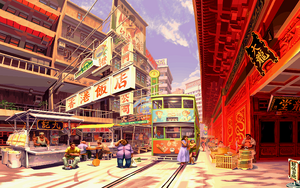 Escenario de Yun en Street Fighter III: 2nd Impact