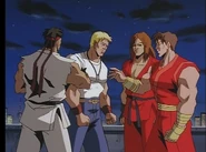 Cody, Ryu, Guy and Ken in the Street Fighter cartoon