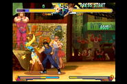 Jessica's cameo appearance in the background of Guy's stage with her then-boyfriend Cody in Street Fighter Alpha 2 Gold.