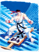 Ryu in Street Fighter II, artwork by SHOEI.