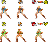 Cammy's costume colors as they appear in the PlayStation 2 version of Street Fighter Alpha 2 Gold.