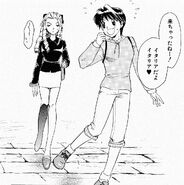 Artwork of Karin and Sakura by Hisaki Masato, as seen in the Capcom Gals manga.