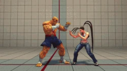 Sagat using Tiger Cannon against .