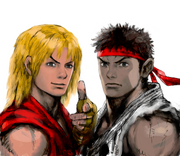 Ryu & Ken artwork by Akiman.