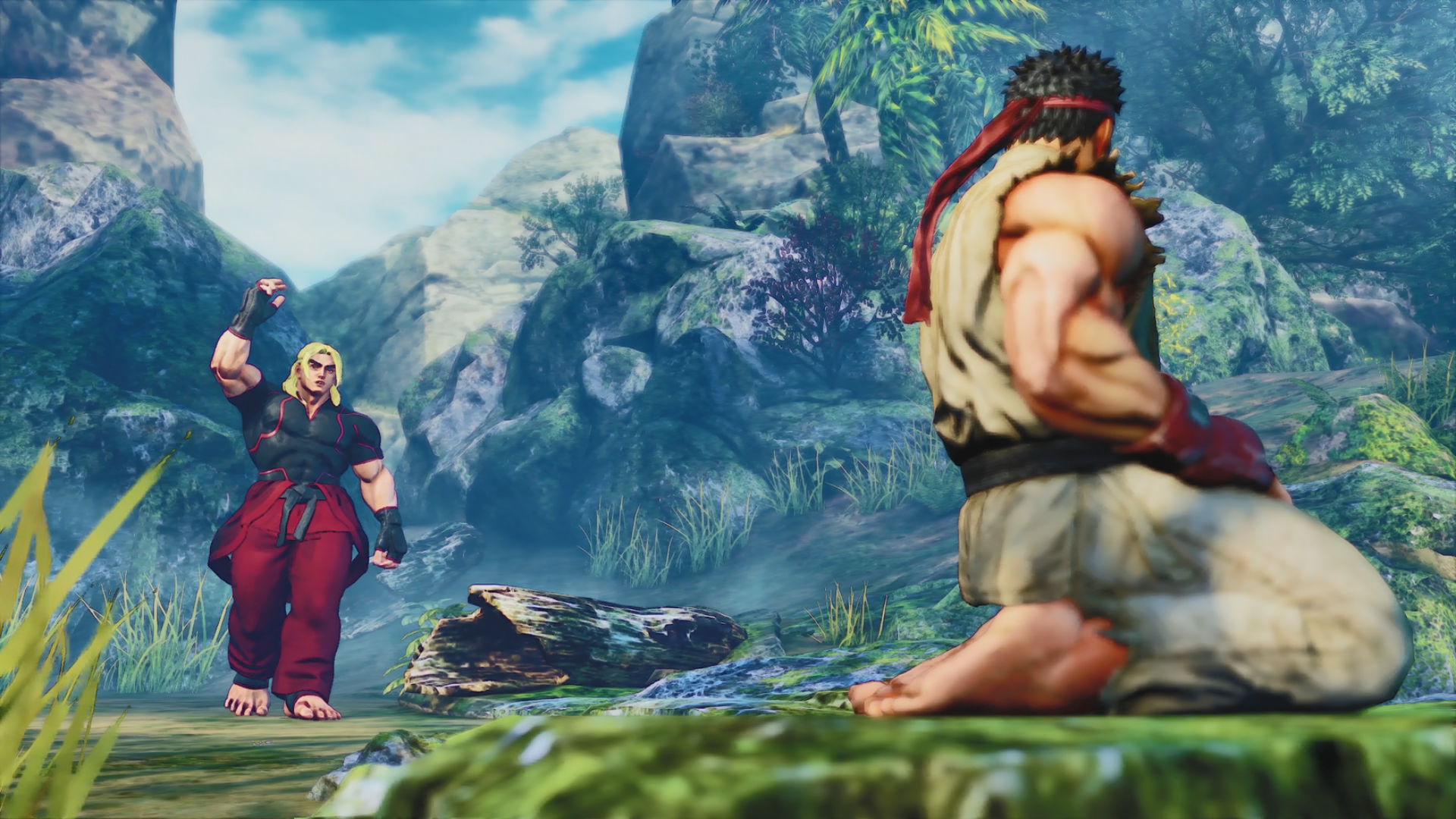 ryu and ken fist bump