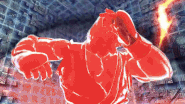 Gif animation of Ken using Shippu Jinrai-kyaku in Street Fighter × Tekken.