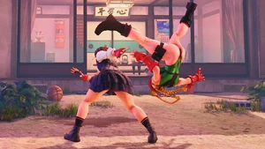 Sakura flipping  over using Hanakaze.