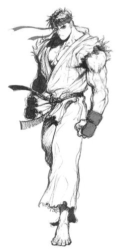 prompthunt: ryu from street fighter, court room sketch, fine