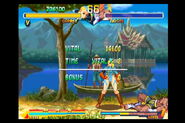 Cammy defeating Adon in Alpha II Gold.