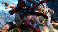Necalli using his Overhead attack, Opening Dagger against Ryu.