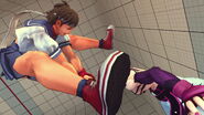 Sakura using the attack aginst Juri.