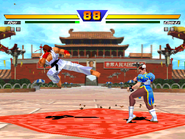 Ryu performing the second kick