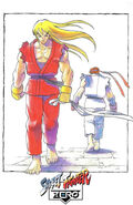 A Street Fighter Alpha poster depicting Ryu and Ken.