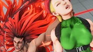Necalli holding up Cammy during his outro.
