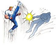Artwork showing Cody's techniques in Final Fight