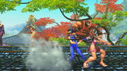 Ibuki crossing through Ling Xiaoyu using Kasumi Gake in Street Fighter X Tekken.