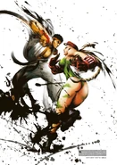 Promotional artwork of Ryu and Cammy for Street Fighter IV.