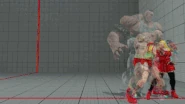 Multiple Characters backing away from Karin. When faster characters reach a point they freeze.