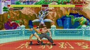 Cammy starting Hooligan Suplex against Fei Long in The New Challengers.