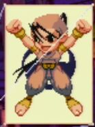 In Pocket Fighter, one of Ibuki's Pre Fight scenes was flying in on a kite, this could have been an inspiration for Nobusuma.