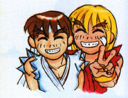 Ryu & Ken art from All About Super Puzzle Fighter IIX