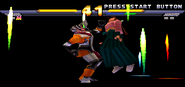 Rosso grabbing Hokuto, lifting her up from the floor.