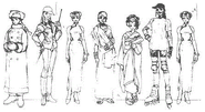 Street Fighter III concept art of the judges.