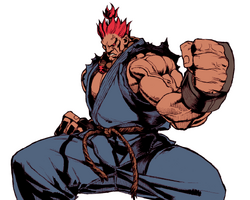 Illustration + digital enhancement Akuma, Super Street Fighter II Turbo, Capcom