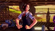 Akira smiles over her defeated opponent.
