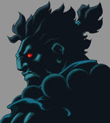 Akuma's portrait in Super Street Fighter II Turbo HD Remix.