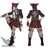 Final concept art for Juri's school uniform costume
