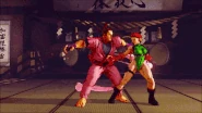 Gif animation of Dan using Hisshou Buraiken against Cammy in Street Fighter V.