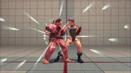 Gif animation of Dan using Hisshou Buraiken against Cammy in Street Fighter IV.