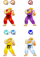 Ken's costume colors as they appear in the home versions of Marvel Super Heroes vs. Street Fighter