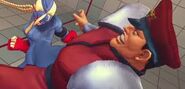 Decapre lauching M. Bison into the air.