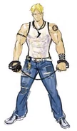 Concept art for Cody's first alternate costume in Super Street Fighter IV