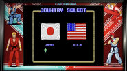 Street Fighter's country select screen (30th Anniversary Collection Version).