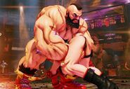 Zangief setting up Cammy for his Screw Pile Driver.